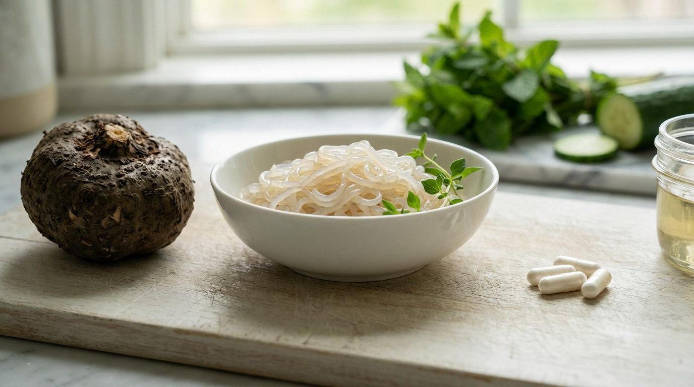 Konjac | Guide et avis sur le glucomannane en 2026 - Instant Beaute Bien Être